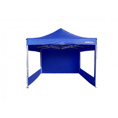 Gazebo Philco 3x3 Mts Con Paredes Y Ventanas De Exterior Azul
