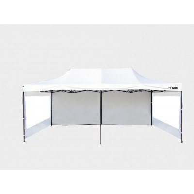 Gazebo Philco 3x6 Con Paredes Y Ventanas Acero Blanco