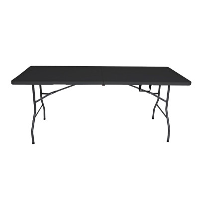 Mesa Philco Para Jardin Exterior Plegable Camping Portatil 180 X 70 Cm Color Negro