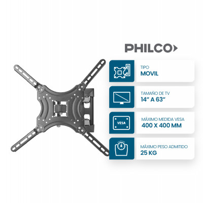 Soporte para Tv móvil de 14 a 63 Pulgadas Philco
