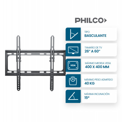 Soporte para Tv Basculante de 26 a 60 Pulgadas Philco