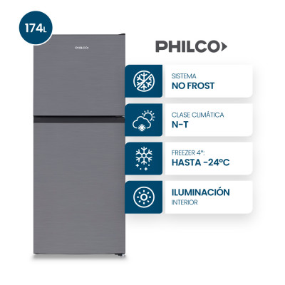Heladera Top Mount Philco No Frost 174L Inox 