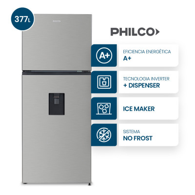 Heladera Top Mount Philco Inverter No Frost 377L Inox