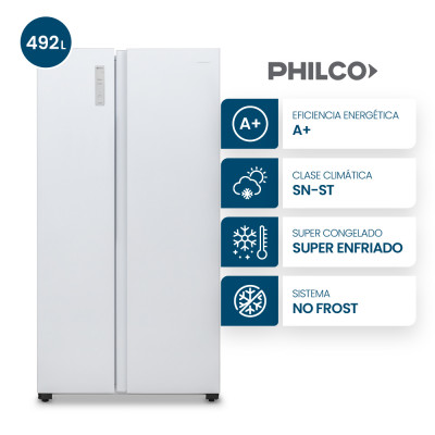 Heladera Side by Side Philco No Frost 492L Blanca