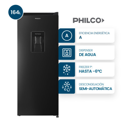 Heladera One Door Philco 164L con Dispenser Negra