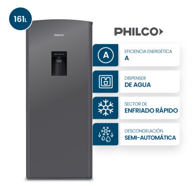 Heladera One Door Philco 161L con Dispenser Plateada