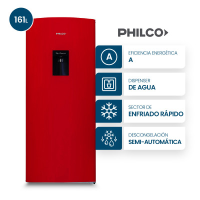 Heladera One Door Philco 161L con Dispenser Roja 