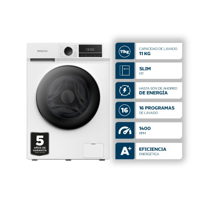 Lavarropas Carga Frontal 11Kg Philco Blanco