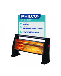 Calefactor Infrarrojo de Piso Philco 2 Niveles de Potencia 1800W 